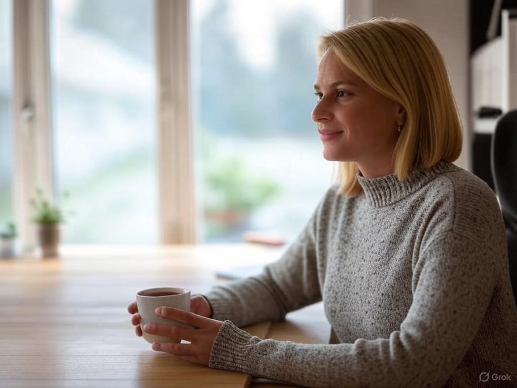 Entspannte Kaffeepause im Home Office